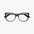 Gucci GG0026O - 001 sort cat-eye brille
