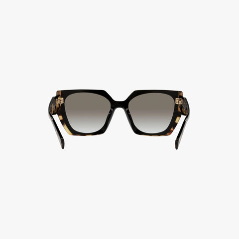 Prada PR 15WS - 3890A7 sort og tortoise rektangulær solbrille