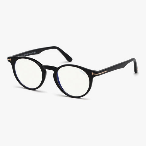 Tom Ford FT5557-B - 001 sort rund brille