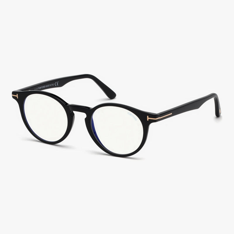 Tom Ford FT5557-B - 001 sort rund brille