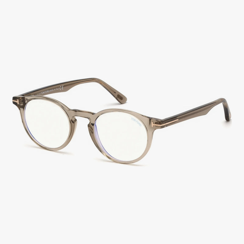 Tom Ford FT5557-B - 045 transparent brun rund brille