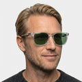 Mistral transparent hvid firkantet solbrille på model