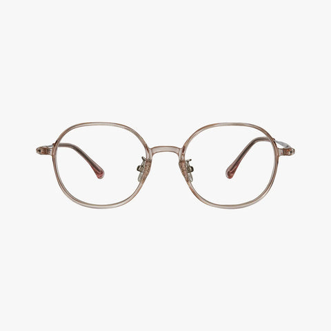 Isolde transparent lyserød rund brille