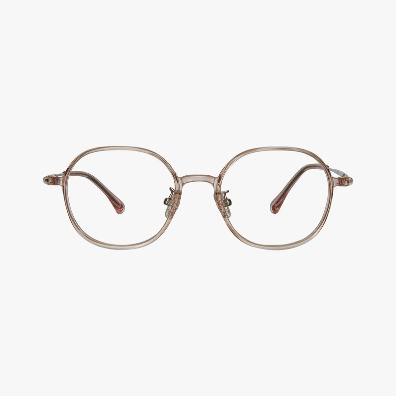 Isolde transparent lyserød rund brille